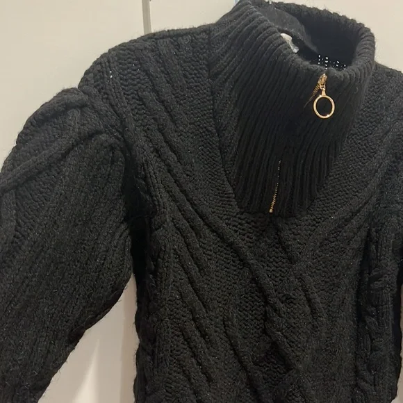 Mango black sweater with zipper, size S - Picture 3 of 3